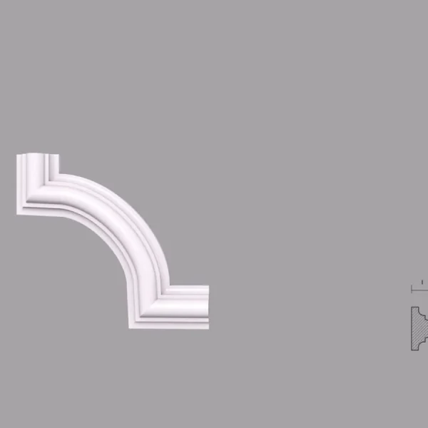 Coltar brau decorativ din poliuretan, simplu, BR1