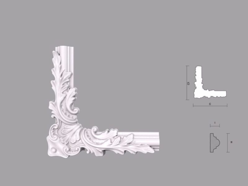Coltar de brau de poliuretan C3BR1 FLORAL - imagine 2