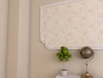 Colțar decorativ brâu floral, alb, CBR3, 200x200 mm