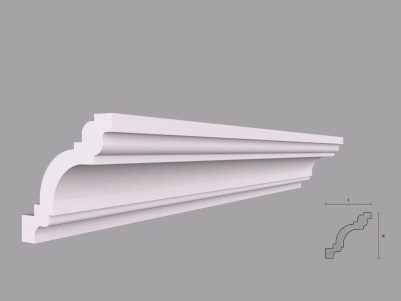 Cornisa decorativa tavan, moderna, alba, BC02, 80x80x2000 mm - imagine 2