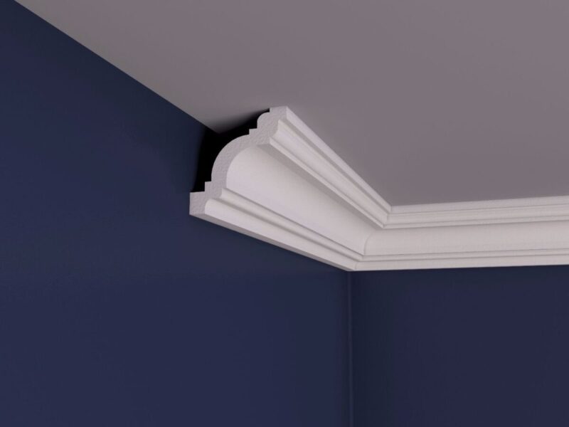 Cornisa decorativa tavan, moderna, alba, BC02, 80x80x2000 mm - imagine 3