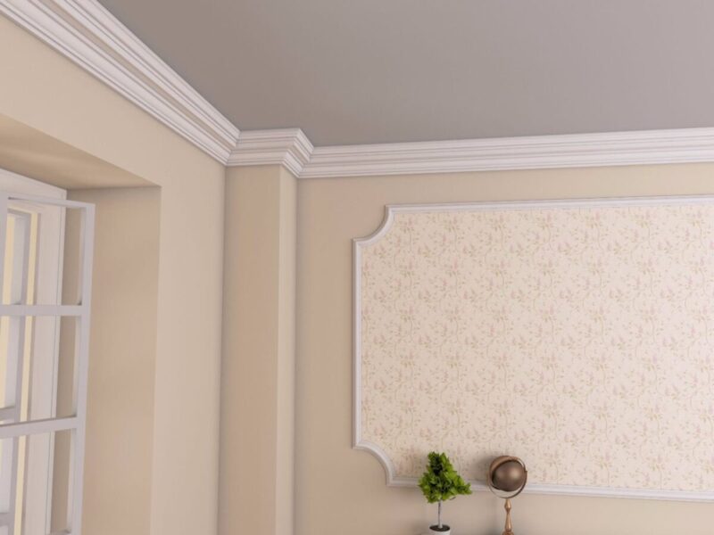 Cornisa decorativa tavan modern, BC12, alba, 110x115x2000 mm - imagine 2