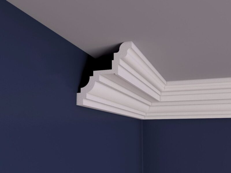 Cornisa decorativa tavan modern, BC12, alba, 110x115x2000 mm - imagine 3