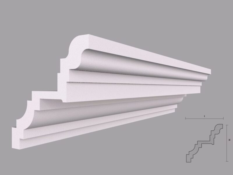 Cornisa decorativa tavan modern, BC12, alba, 110x115x2000 mm - imagine 4