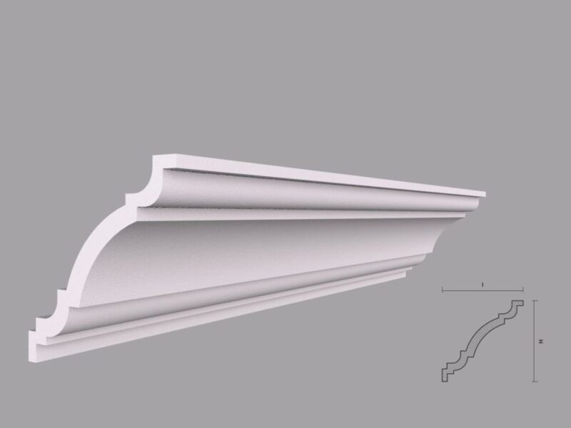 Cornisa decorativa polistiren, alb mat, BC23-10, 100x2000 mm - imagine 4