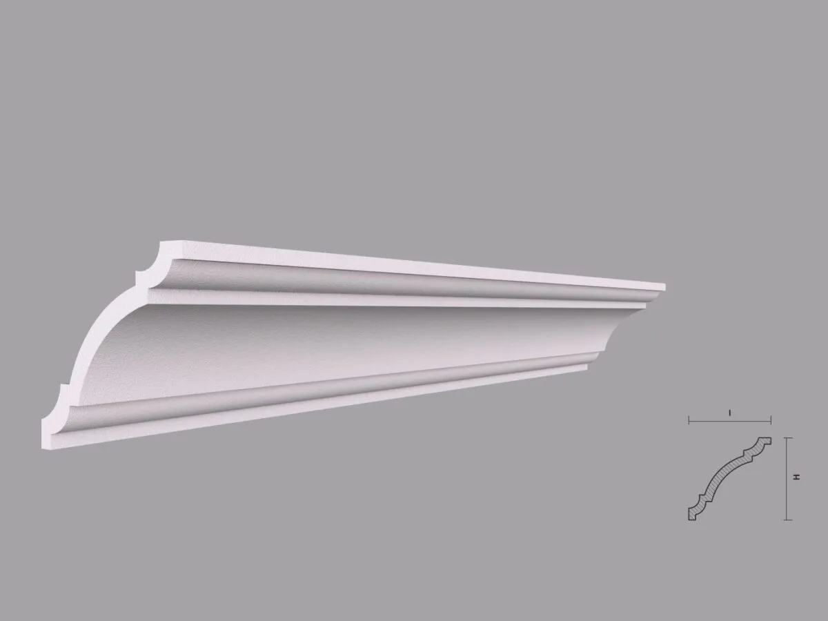 Cornișă decorativă tavan, polistiren extrudat, 70x70x2000 mm, BC24-07