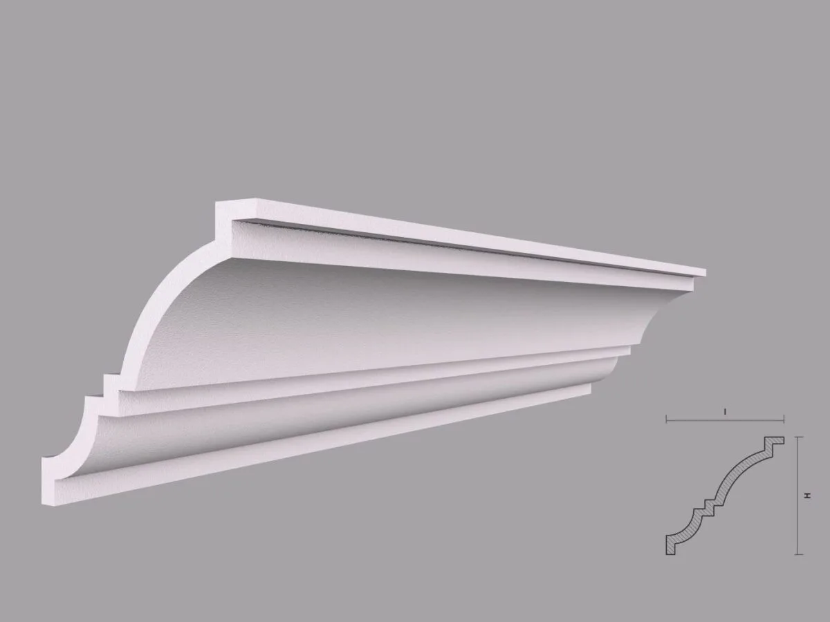 Cornisa decorativa tavan, stil modern, BC25-10, 100×2000 mm