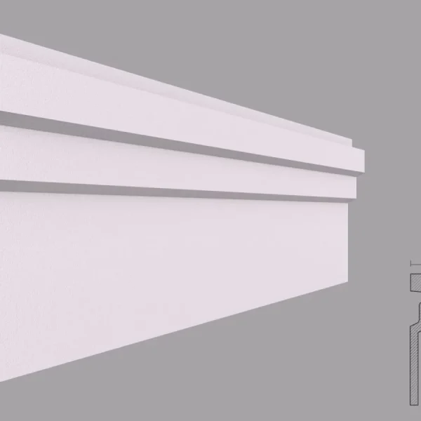 Cornișă tavan BC30, polistiren extrudat, 30x165x2000 mm