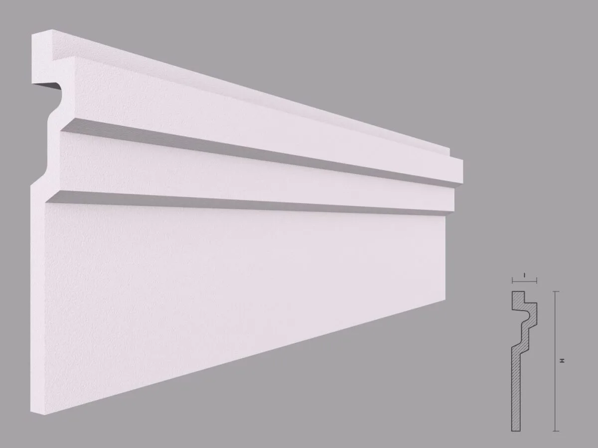 Cornișă tavan BC30, polistiren extrudat, 30x165x2000 mm