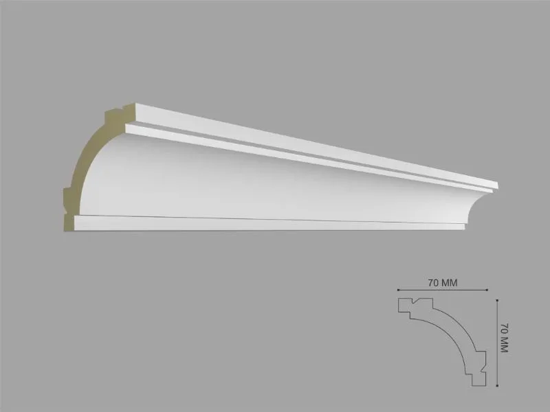 Cornisa decorativă tavan, polistiren extrudat, 70×2000 mm, BC39