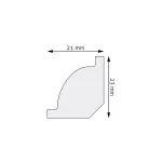 Cornisa decorativa Durotec 01 - 244 x 2.16 x 2.16 cm