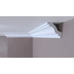 Cornisa decorativă Durotec 59, albă, 200x8x8 cm