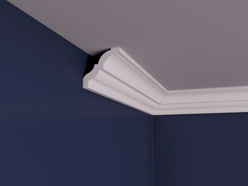 Cornisa masca galerie, decor interior, alba, polistiren extrudat, Fabrica de Profile, 70x70x2000 mm - imagine 2