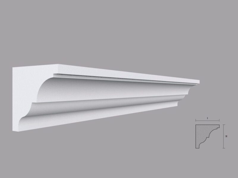 Cornisa masca galerie, decor interior, alba, polistiren extrudat, Fabrica de Profile, 70x70x2000 mm - imagine 3