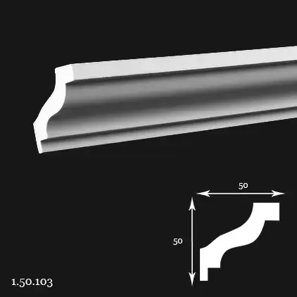 Cornisa Poliuretan Gaudi 1.50.103 50x50x2000 mm