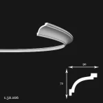 Cornisa Poliuretan Gaudi 1.50.106 Flexibil 72x90x2000 mm