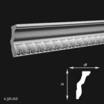 Cornisa Poliuretan Gaudi 1.50.112 76x38x2000 mm