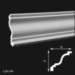 Cornisa Poliuretan Gaudi 1.50.126 91x95x2000 mm