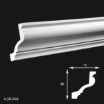 Cornisa Poliuretan Gaudi 1.50.129 86x75x2000 mm