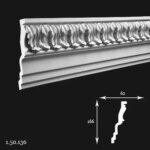 Cornisa Poliuretan Gaudi 1.50.136 166x62x2000 mm