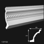 Cornisa Poliuretan Gaudi 1.50.153 170x160x2000 mm