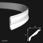 Cornisa Poliuretan Gaudi 1.50.161 Flexibil 91x82x2000 mm