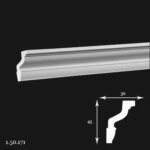 Cornisa Poliuretan Gaudi 1.50.171 45x30x2000 mm