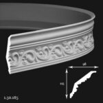 Cornișă tavan model floral, poliuretan flexibil, Gaudi 1.50.185,115x98x2000 mm