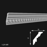 Cornisa Poliuretan Gaudi 1.50.196 70x55x2000 mm