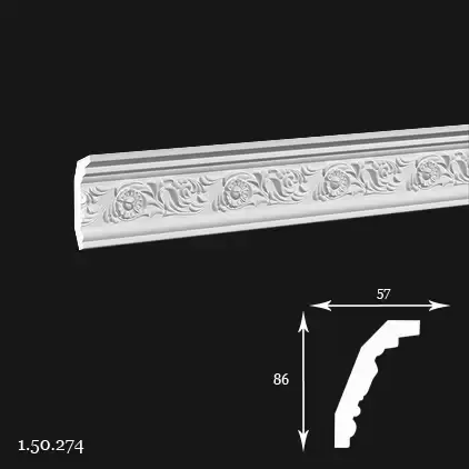 Cornisa Poliuretan Gaudi 1.50.274 86x57x2000 mm