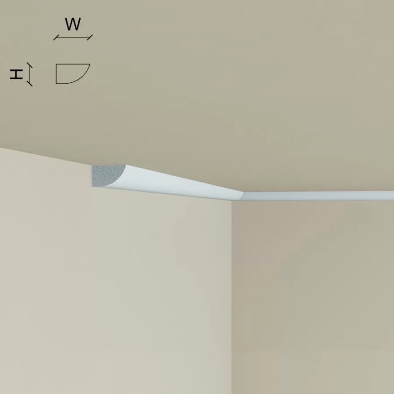 Cornisa tavan, polimer rigid, alb, clasic, Manavi C1, 11x19x2000 - imagine 3