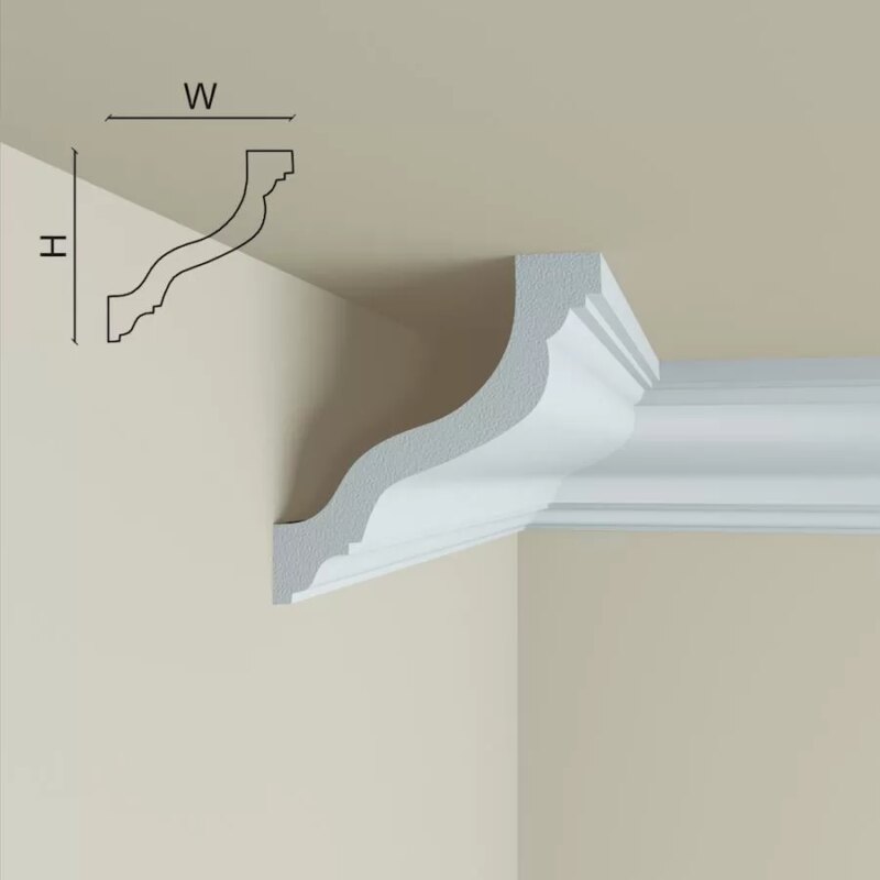 Cornisa decorativa, polimer dur, 78x78x2000 mm, Manavi C10 - imagine 3