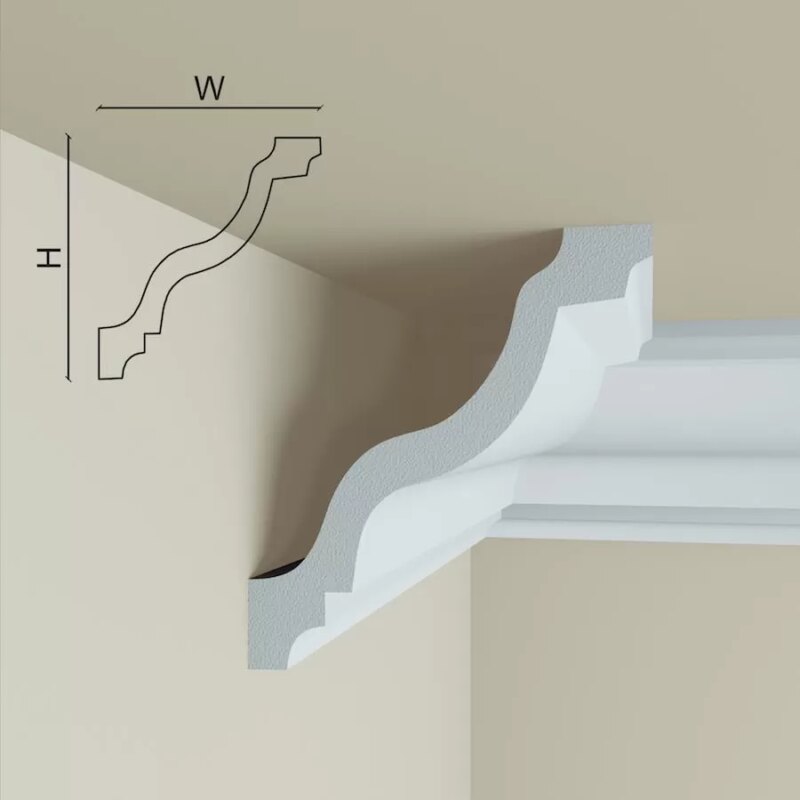 Cornisa de tavan, polimer rigid, Manavi, C11, 108x112x2000 mm