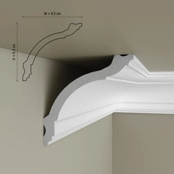 Cornisa de tavan Polimer rigid Manavi C17 93x95x2000 mm