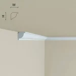 Cornisa tavan polimer rigid, interior, alb, Manavi C2, 22x22x2000 mm
