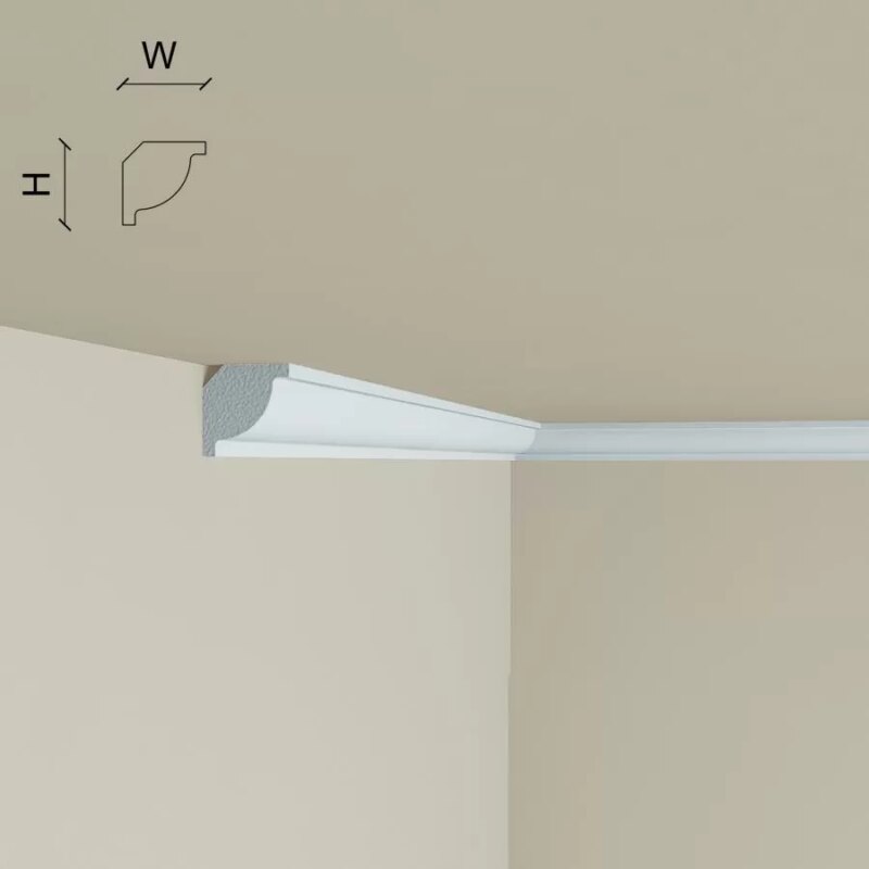 Cornisa tavan polimer rigid, interior, alb, Manavi C2, 22x22x2000 mm - imagine 3