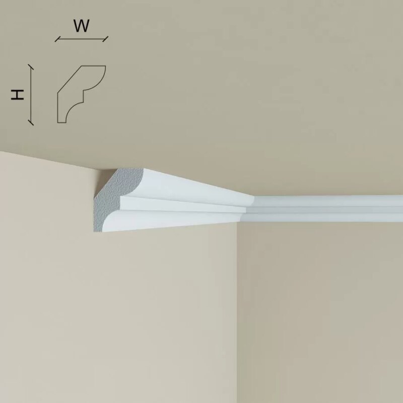 Cornisa de tavan polimer rigid, Manavi C3, 28x28x2000 mm - imagine 3