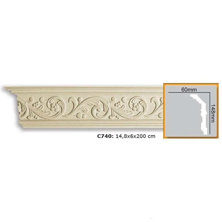 Cornisa de tavan Poliuretan Manavi C740 148x60x2000 mm