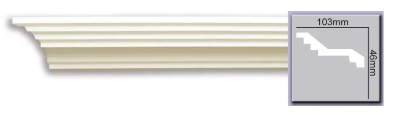 Cornisa de tavan Poliuretan Manavi P903 46x103x2000 mm - imagine 2