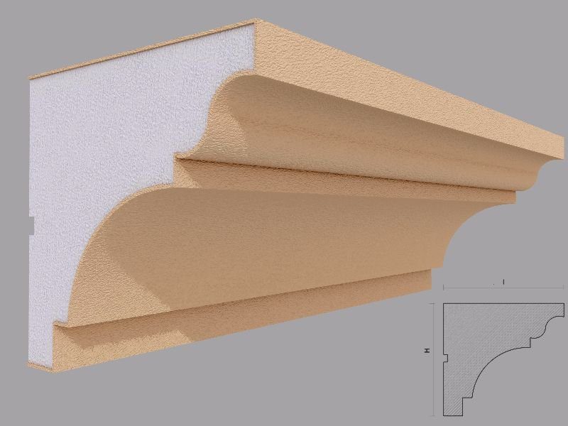 Cornisa decorativa de exterior FP405 140x150x2000 mm - imagine 4