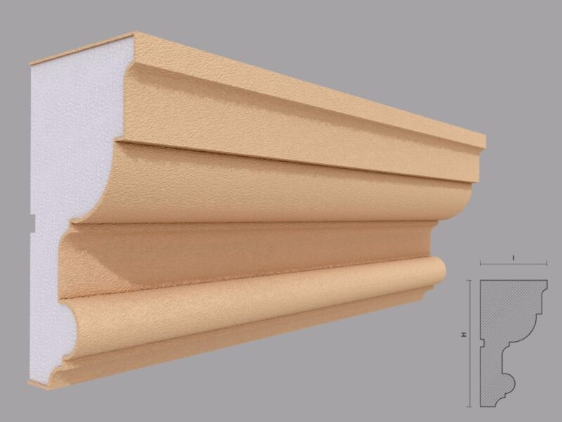 Cornisa decorativa de exterior FP406 75x140x2000 mm - imagine 4