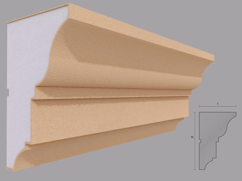 Cornisa decorativa de exterior FP408 115x180x2000 mm - imagine 4