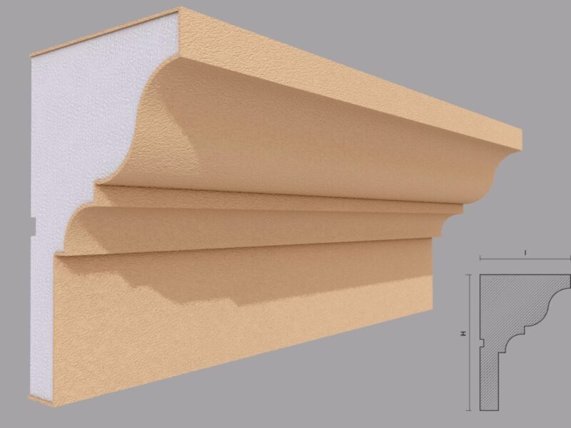 Cornisa decorativa de exterior FP417 118x180x2000 mm - imagine 4