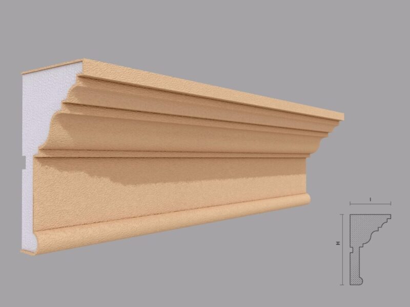 Cornisa decorativa de exterior FP418 75x130x2000 mm - imagine 4