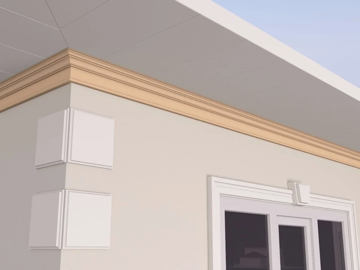 Cornisa decorativa de exterior FP418 75x130x2000 mm