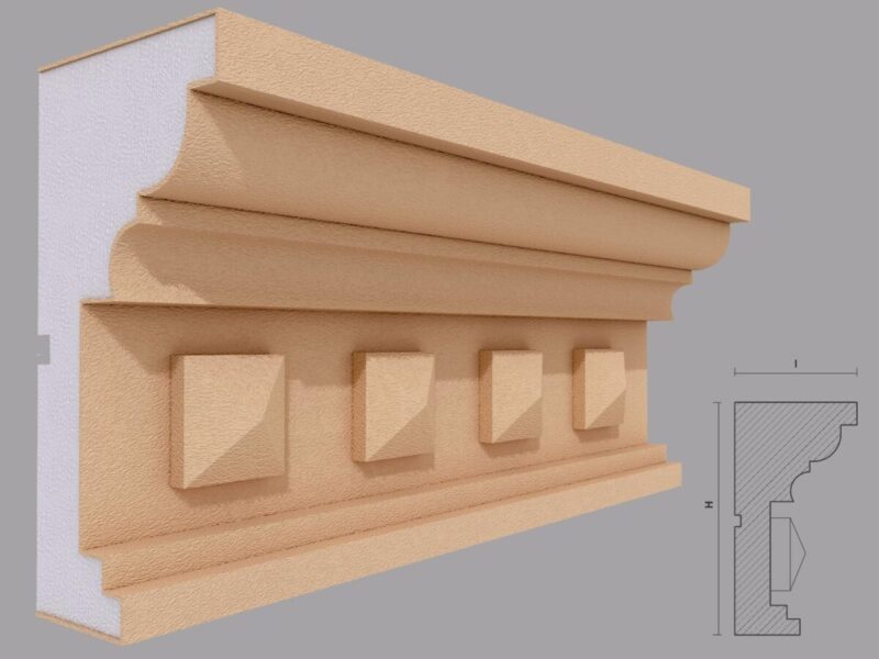 Cornisa decorativa de exterior FP421 105x200x2000 mm - imagine 4