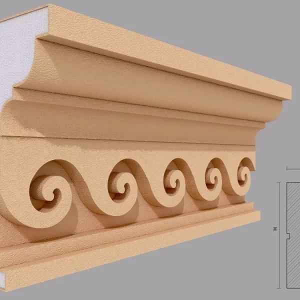 Cornisa decorativa de exterior FP423, 105x200x2000 mm