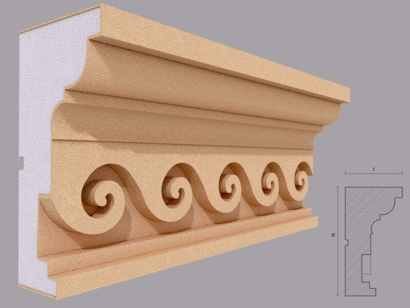 Cornisa decorativa de exterior FP423, 105x200x2000 mm