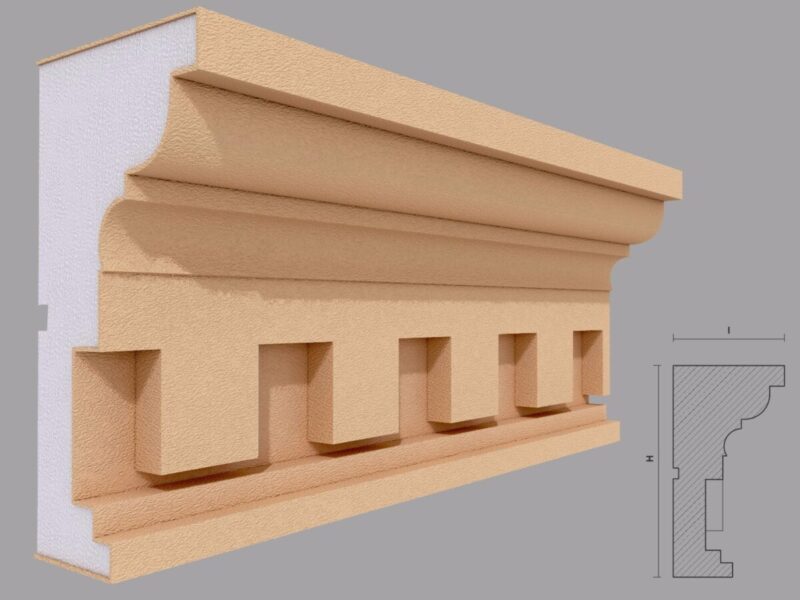 Cornisa decorativa de exterior FP424 105x200x2000 mm - imagine 4