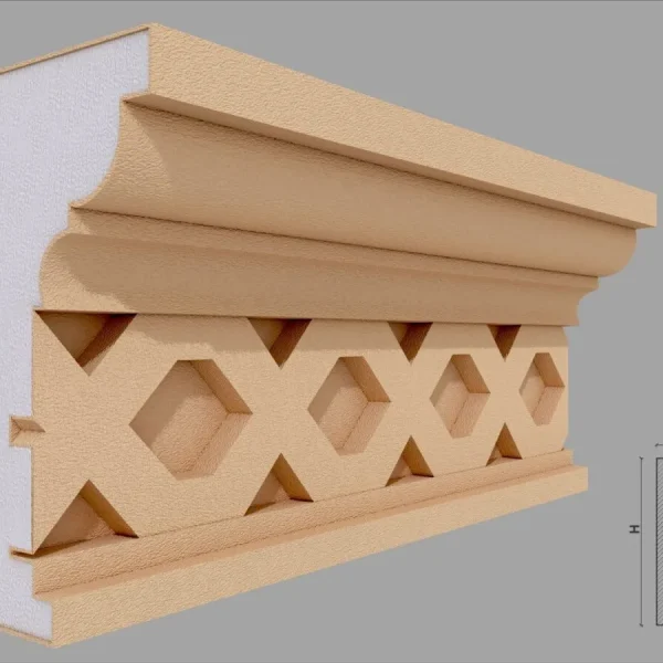 Cornisa decorativa de exterior FP428 105x200x2000 mm